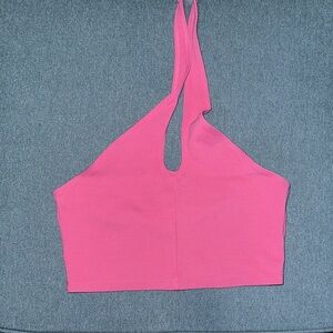 Pink Halter Neck Crop Top